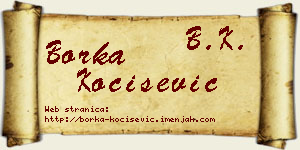 Borka Kočišević vizit kartica